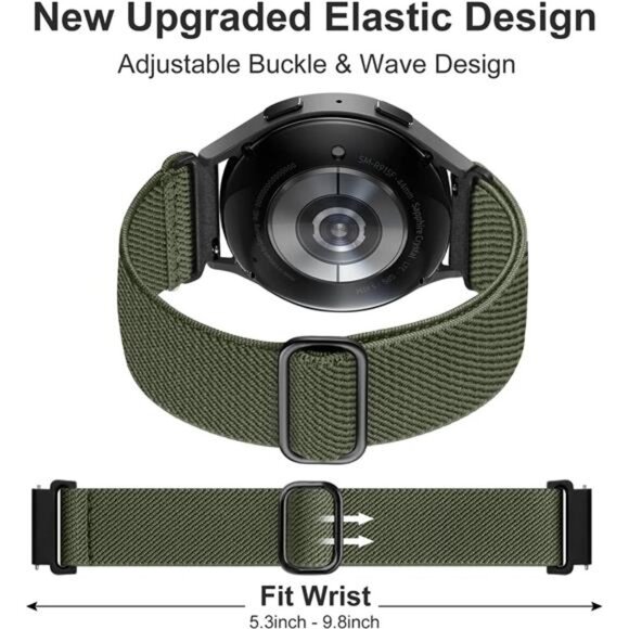 Elastic Bands Compatible with Samsung Galaxy Watch 7 6 5 4 40mm 44mm/Watch 6 4 - Picture 3 of 7